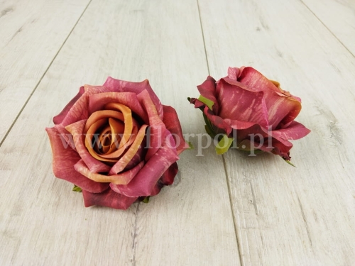 róża cieniowana wyrobowa 12szt malina/karmel (T137-23-0610)