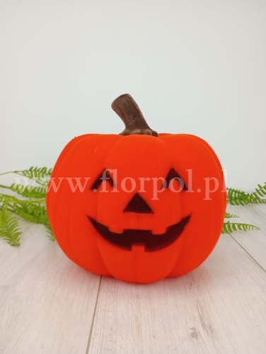 flokowana dynia z uśmiechem 1szt pomarańcz (SF2019)