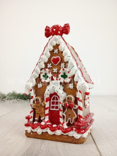 domek z piernika 1szt brąz/biel (7935)