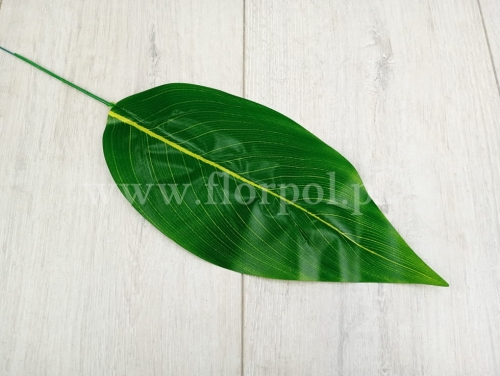 liść sztuczny 12szt zielony w pasy (OY-5H)