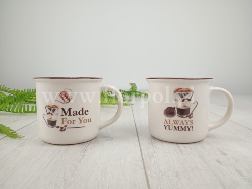 ceramiczny kubek - Made for you 1szt ecru/kakao