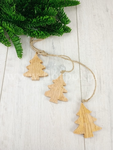 drewniane choinki - zawieszka świąteczna 1szt naturalny (BND-83-01407-24)