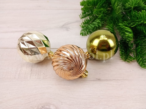bombki świąteczne 12szt bright gold  (AR3/038AM12)