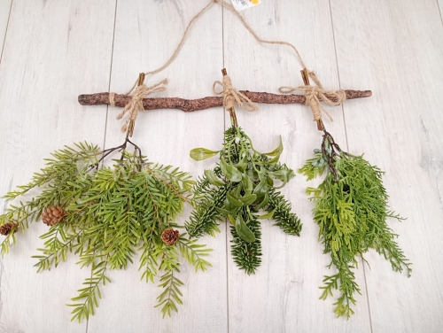 iglaste bukiety na patyku - zawieszka 1szt zielony (OZB07019)