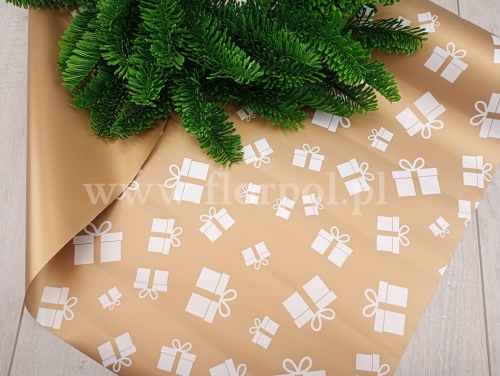 folia świąteczna - prezenty 1szt złoty