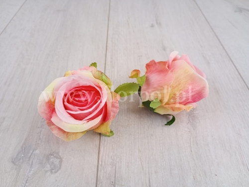 cieniowany pączek róży 12szt jasny łososiowy róż/pistacja (T137-23-0608)