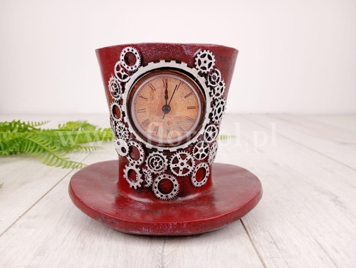 zegarek w kapeluszu 1szt brązowy (24PR019)