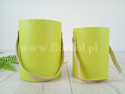 zestaw 2x flower box z rączką - pasek 2szt j.zieleń  (TCFB7027)