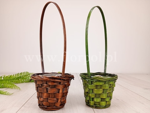 lakierowany koszyczek na prymulę 1szt butelkowa zieleń (GF16678)