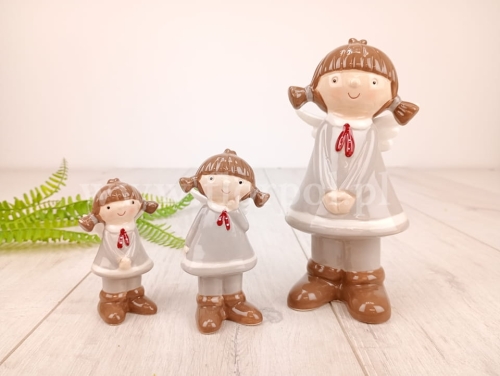 ceramiczny aniołek h9 1szt szary (JY15F433)