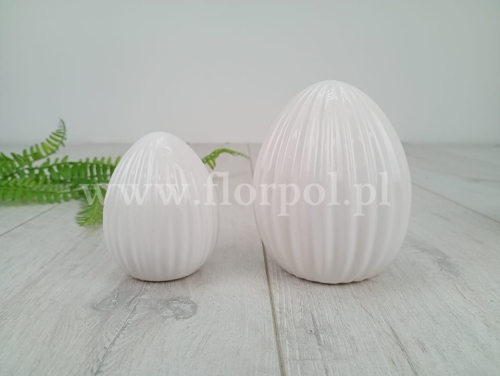 ceramiczna pisanka harmonijka 1szt biały (88389)