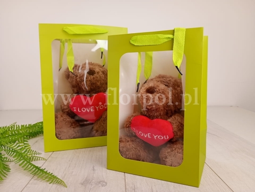 torebka z okienkiem - większa 12szt zielony (H231048-5XL)