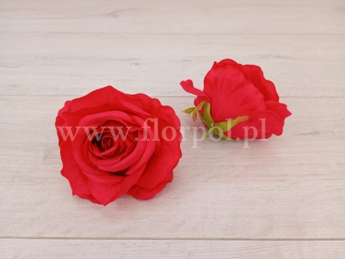 róża wyrobowa usztywniana 12szt  jasna czerwień (ROA)