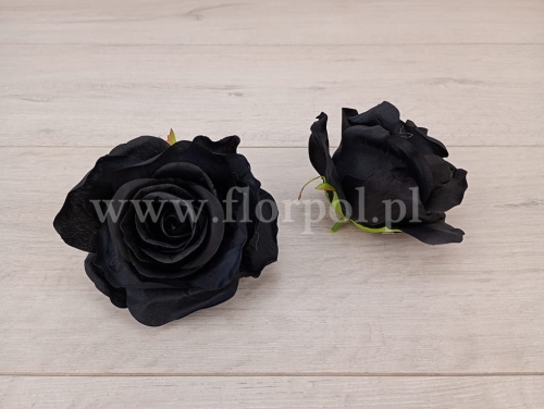 róża wyrobowa usztywniana 12szt  czarny (ROA)