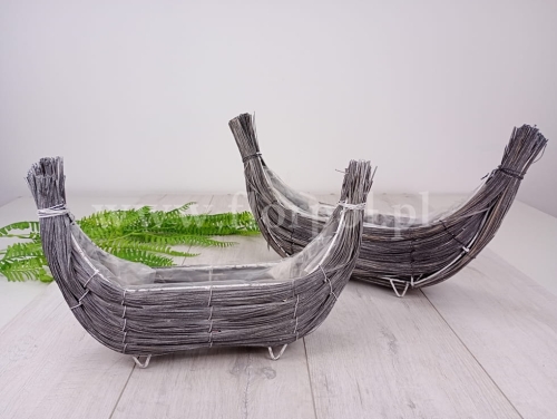 łódka kompozycyjna viking większa 1szt szary (MC24-146)