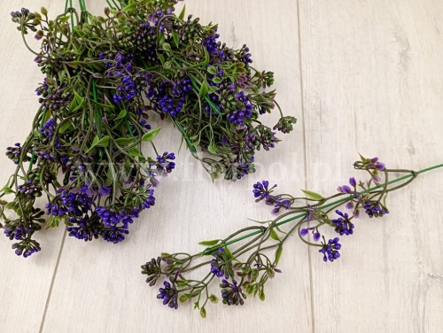 drobne listki i plastikowe baldaszki - dodatek 12szt fioletowy (Z377)