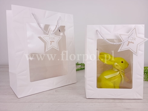 torebka tłoczona z okienkiem M 12szt biały (H2410206)