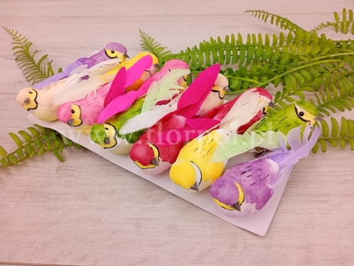 ptaszki na klipsie 12szt mix (TH24B162)