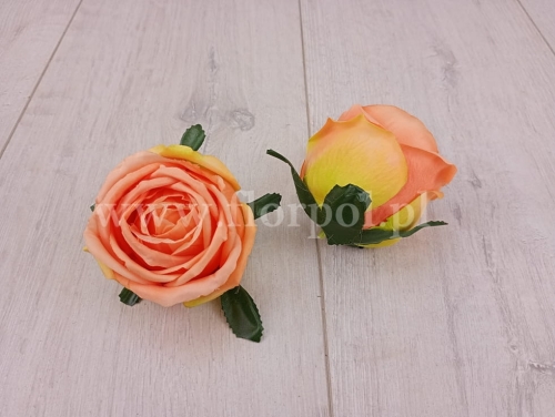 róża wyrobowa - makówka 12szt pomarańcz (T137-23-0639)