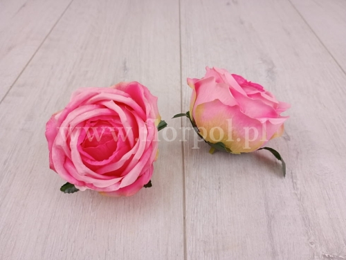 róża wyrobowa - makówka 12szt odc.róż/zieleń (T137-23-0639)