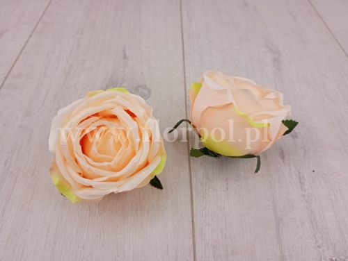 róża wyrobowa - makówka 12szt krem/pistacjowy cień  (T137-23-0639)