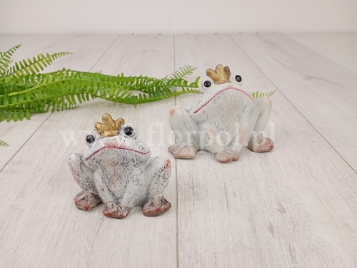 żaba w koronie - figurka 1szt ecru (P-25724)