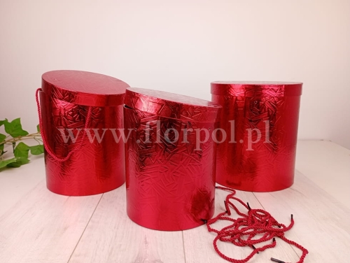 box walec- powierzchnia tłoczona 3szt czerwony (H2404401)