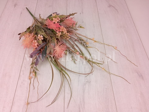 zielny bukiet z plastikowymi gałązkami 1szt różowy (19143) 02032026b