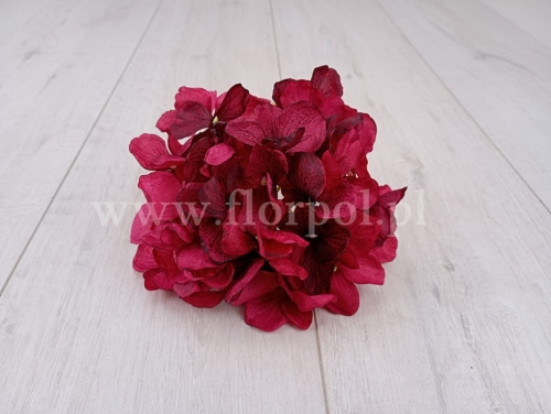 hortensja suszona - sztuczna główka 1szt #4 malinowy róż/zieleń (A995)
