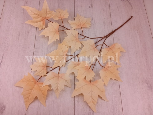 gałąź - liście klonu 12szt ciemny krem/cień karmelu (NO1)