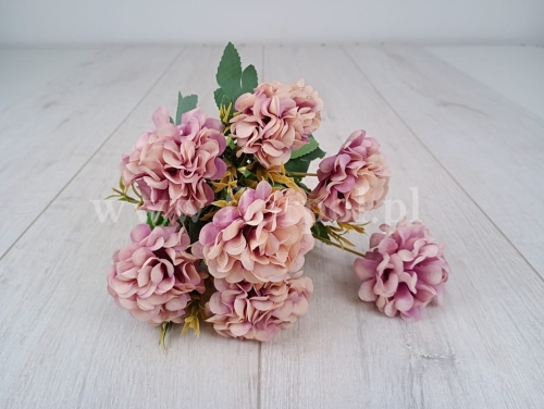 pełna pelargonia w bukieciku 1szt fiolet/ecru (A13-11)
