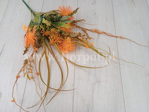 zielny bukiet z plastikowymi gałązkami 1szt jasny pomarańcz (19143)  02032026b