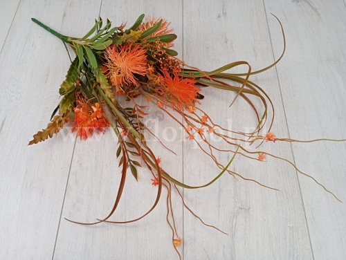 zielny bukiet z plastikowymi gałązkami 1szt ciemny pomarańcz (19143) 02032026b