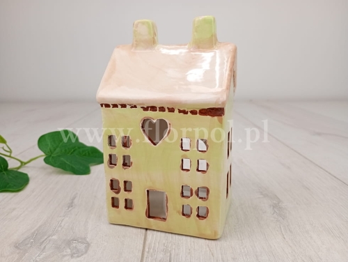 ceramiczny domek 1szt pistacja/beż (EG231708)