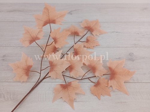 gałąź - liście klonu 12szt morela/mahoń (NO1)