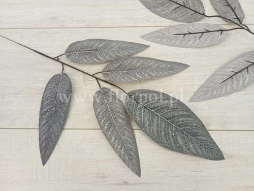 gałązka  liście mango 12szt szary (L971-5)
