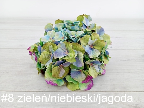 hortensja cieniowana duża 1szt #8 zieleń/niebieski/jagoda  (2AUT)(CHQ01)