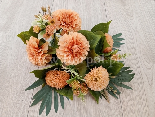 dalia z czosnkiem w stopniowanym bukiecie 1szt ciemy krem (KDGW230)