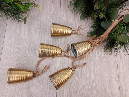zawieszka metalowe dzwonki 1szt złoty (FFA023)