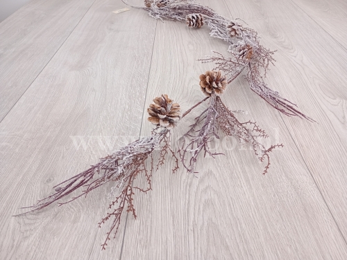 śnieżona girlasnda z gałązek 1szt brązowy/biały (EVE11623)