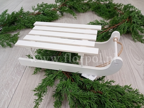 saneczki drewniane 1szt biały (HY-2539)