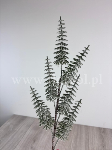 ośnieżone choinki na łodydze 1szt zielony/biały (HST24-1179)