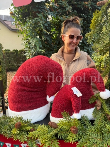 pluszowa czapka h60 - figurka 1szt czerwony/biały (MIK191)