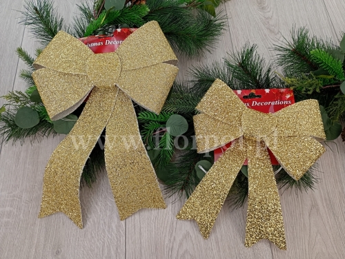 kokarda dekoracyjna - led  1szt złoty (FY14652G)