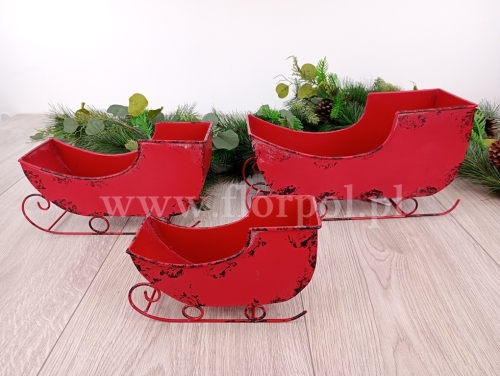 sanki metalowe 1 zestaw czerwony(19B0144)