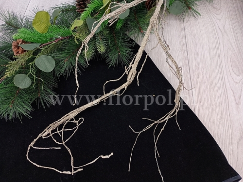 gałąź piankowa 1szt beż/brąz/brokat (AB87063)