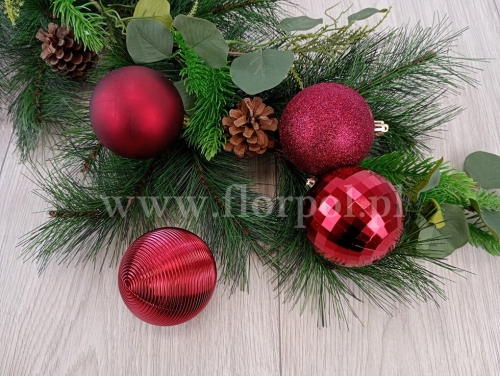 bombka plastikowa - mix 8cm 16szt claret (AR3/014AM16)