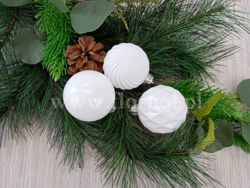 bombki świąteczne 12szt white (AR3/038AM12)