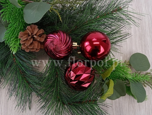 bombki świąteczne 12szt claret (AR3/038AM12)