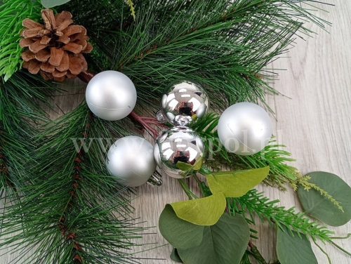 bombka plastikowa 3,5cm - 16szt silver (AR3-4016AB)